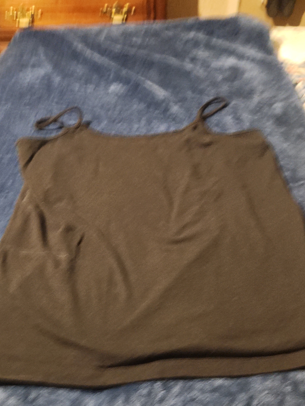 Time and Tru Black Slim-Strap Camisole Top